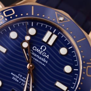 Omega Seamaster Diver 300M Rose Gold Replica Watches Dial Blue 42mm (2)