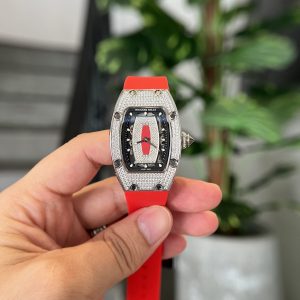 Richard Mille RM007 Diamonds Red Color Replica Watch Women 36mm