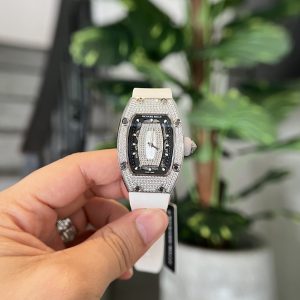 Richard Mille RM007 Diamonds White Color Replica Watch Women 36mm