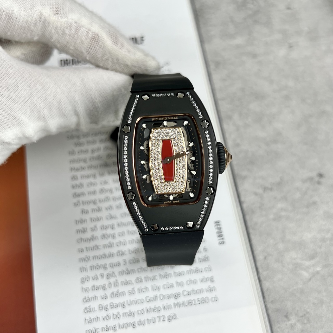 Richard Mille RM007 Replica Watch Black Color Rubber Strap 32x40mm