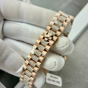 Rolex DateJust Best Replica Watch Custom 18K Rose Gold Diamond Moissanite 31mm (1)