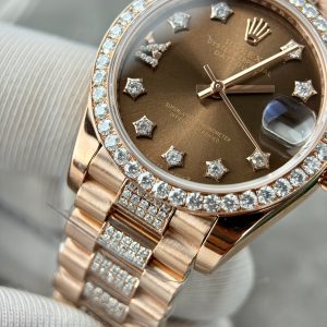 Rolex DateJust Best Replica Watch Custom 18K Rose Gold Diamond Moissanite 31mm (1)