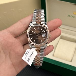Rolex DateJust Best Replica Watches Chocolate Dial Gold Wrapped 18K GM Factory 41mm (2)