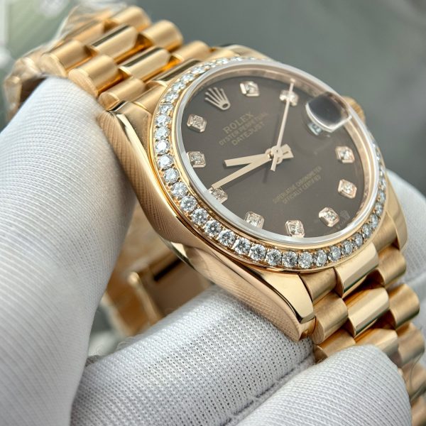 Rolex DateJust Custom 18K Rose Gold Diamond Moissanite Replica Watches 31mm (2)