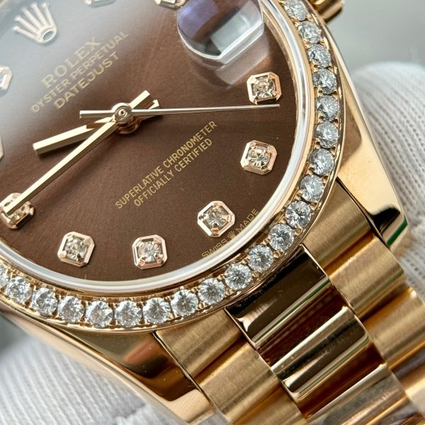 Rolex DateJust Custom 18K Rose Gold Diamond Moissanite Replica Watches 31mm (2)