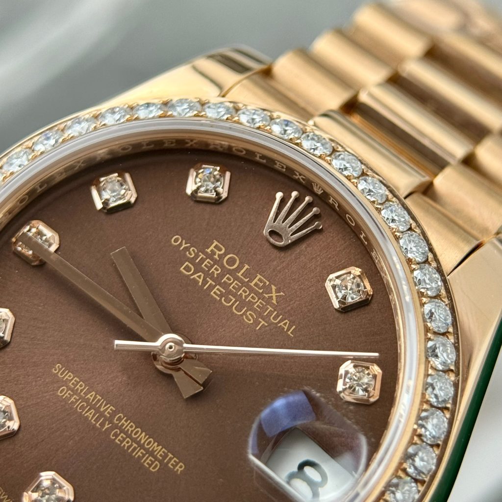 Rolex DateJust Custom 18K Rose Gold Diamond Moissanite Replica Watches 31mm (2)