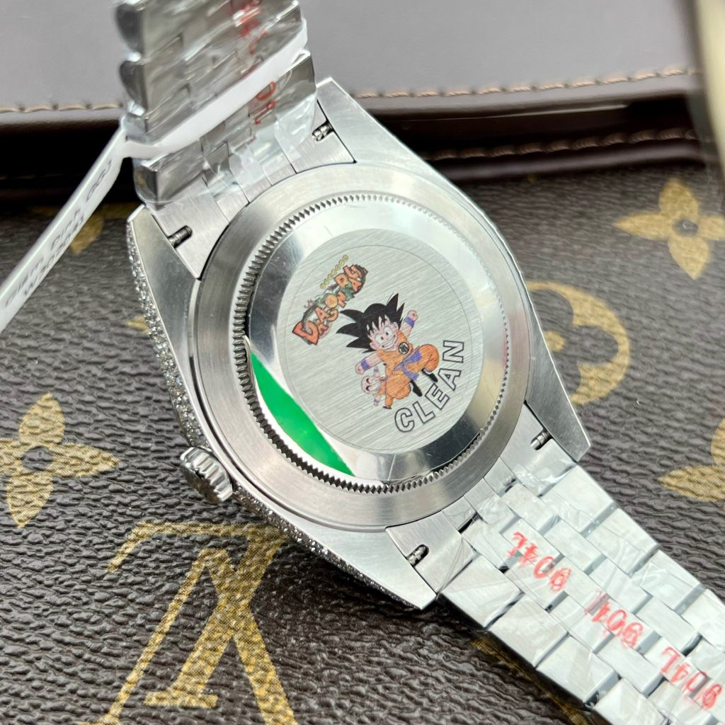 Rolex DateJust Custom Full Diamond Moissanite Best Replica Watch Clean Factory 41mm (2)
