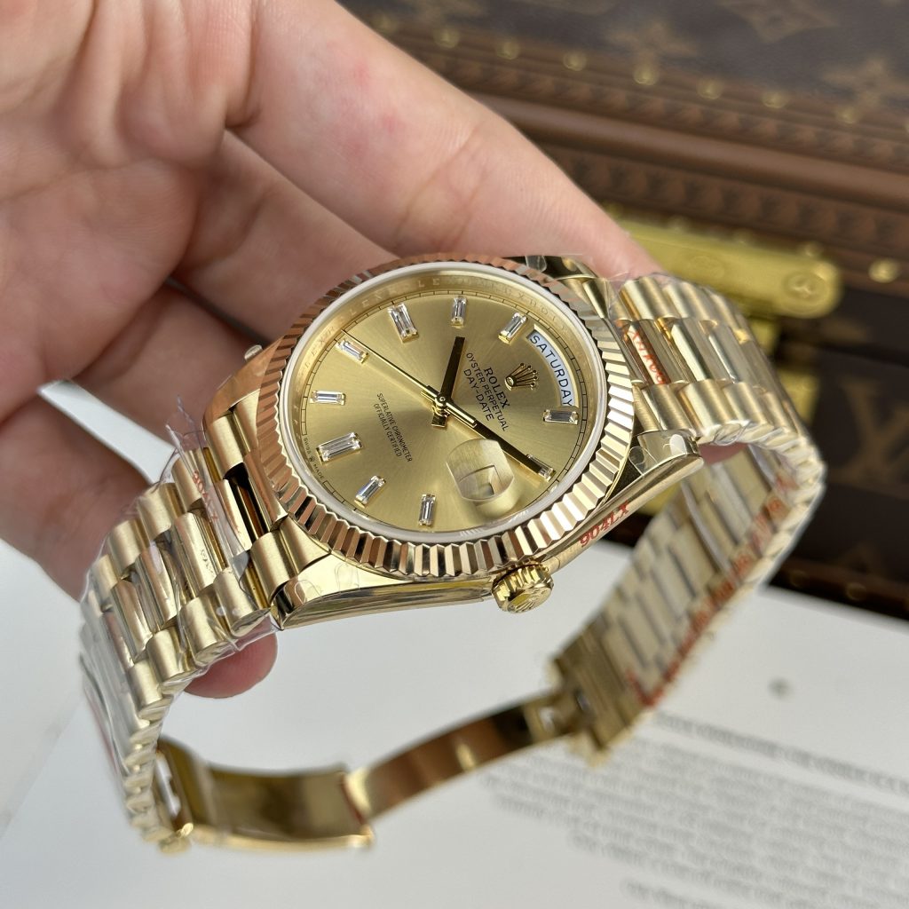 Rolex Day-Date 228238 Best Replica Watch Yellow Champagne 185gram QF Factory 40mm (2)
