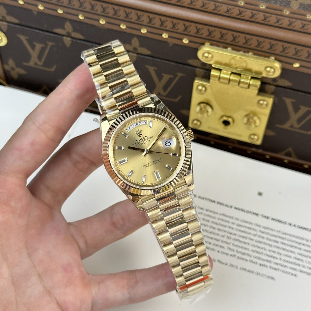 Rolex Day-Date 228238 Best Replica Watch Yellow Champagne 185gram QF Factory 40mm (2)
