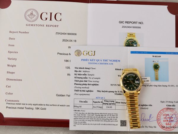 Rolex Day-Date Gold Wrapped Green Dial Best Replica GMF (2)