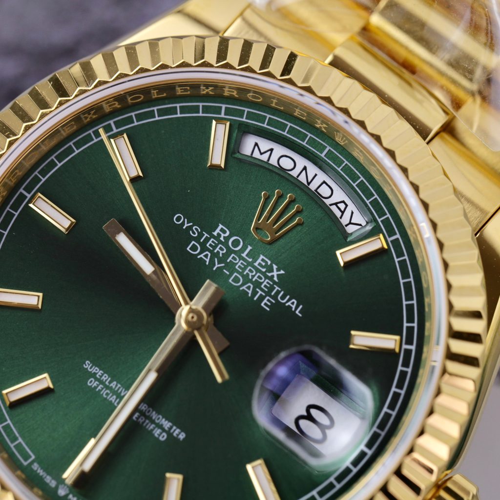 Rolex Day-Date Gold Wrapped Green Dial Best Replica GMF (2)