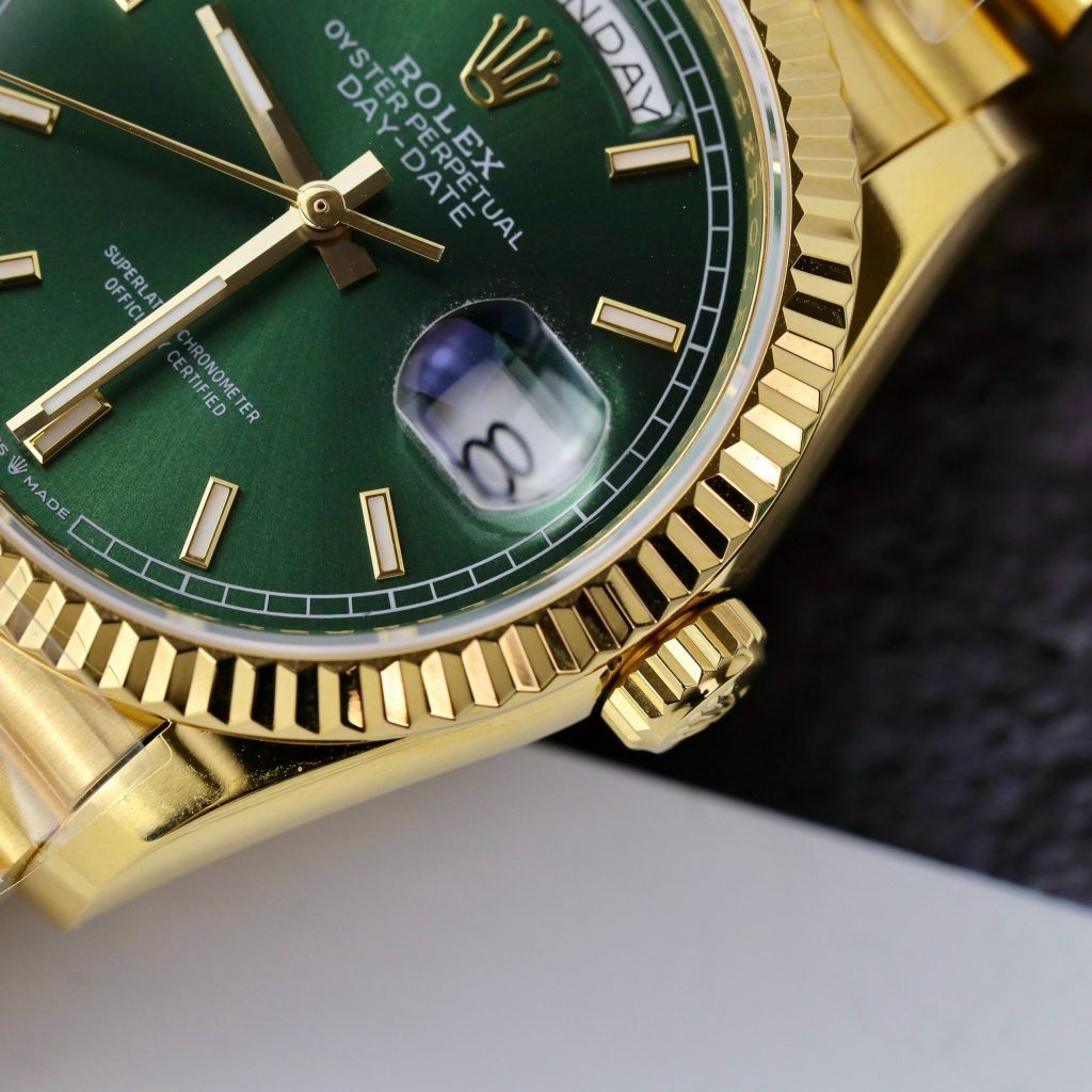 Rolex Day-Date Gold Wrapped Green Dial Best Replica GMF (2)