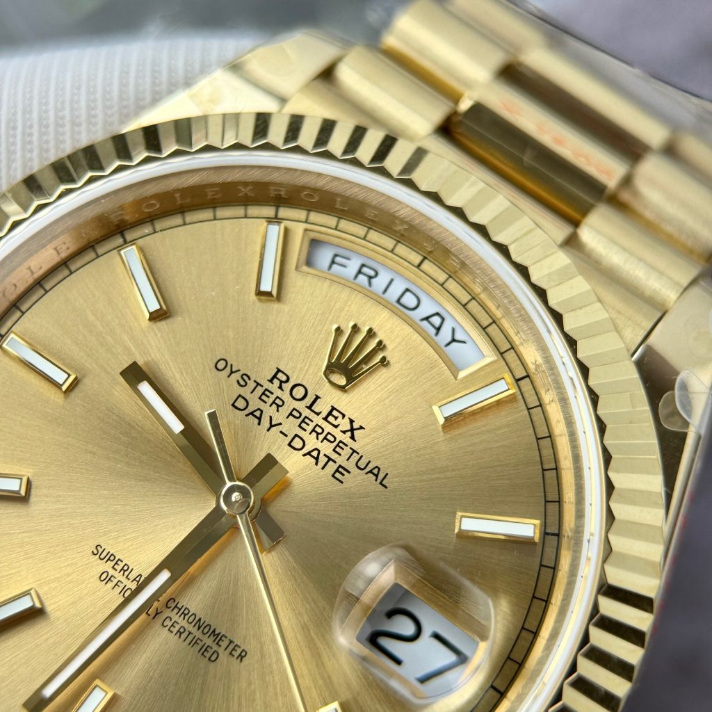 Rolex Day-Date Yellow Champagne Dial Best Replica GM Factory 176 Gram 40mm (1)