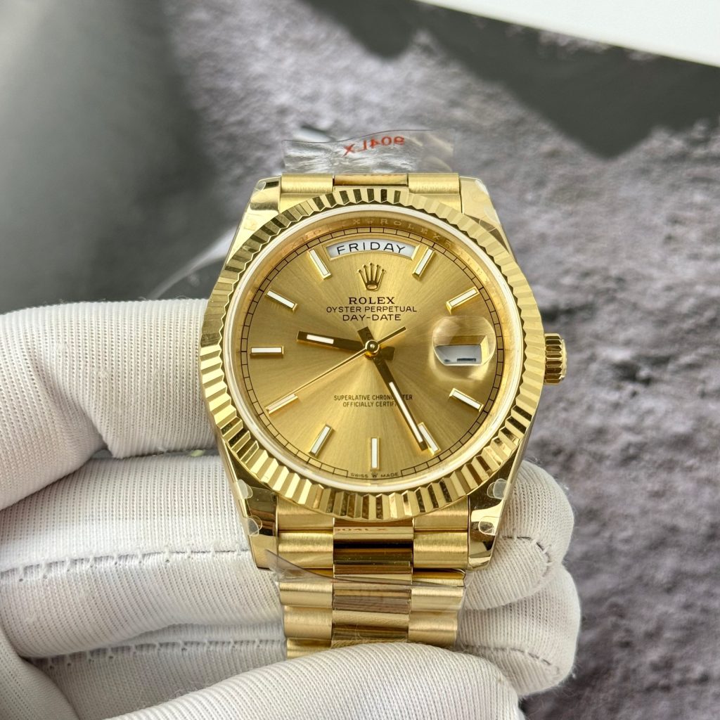 Rolex Day-Date Yellow Champagne Dial Best Replica GM Factory 176 Gram 40mm (1)