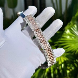 Rolex Iced Out Custom Full Moissanite Diamonds DateJust Best Replica (3)