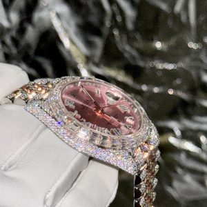 Rolex Iced Out Custom Full Moissanite Diamonds DateJust Best Replica 41mm (2)
