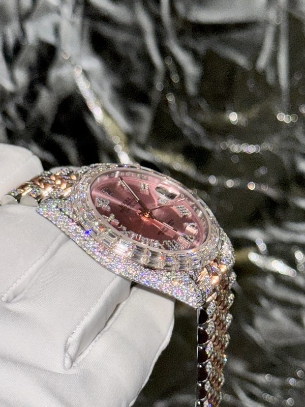 Rolex Iced Out Custom Full Moissanite Diamonds DateJust Best Replica 41mm (2)
