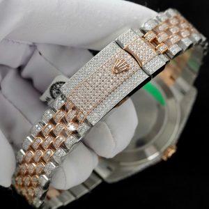 Rolex Iced Out DateJust Demi Custom Full Moissanite Diamonds Hong Kong 41mm (2)