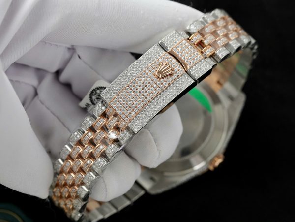 Rolex Iced Out DateJust Demi Custom Full Moissanite Diamonds Hong Kong 41mm (2)