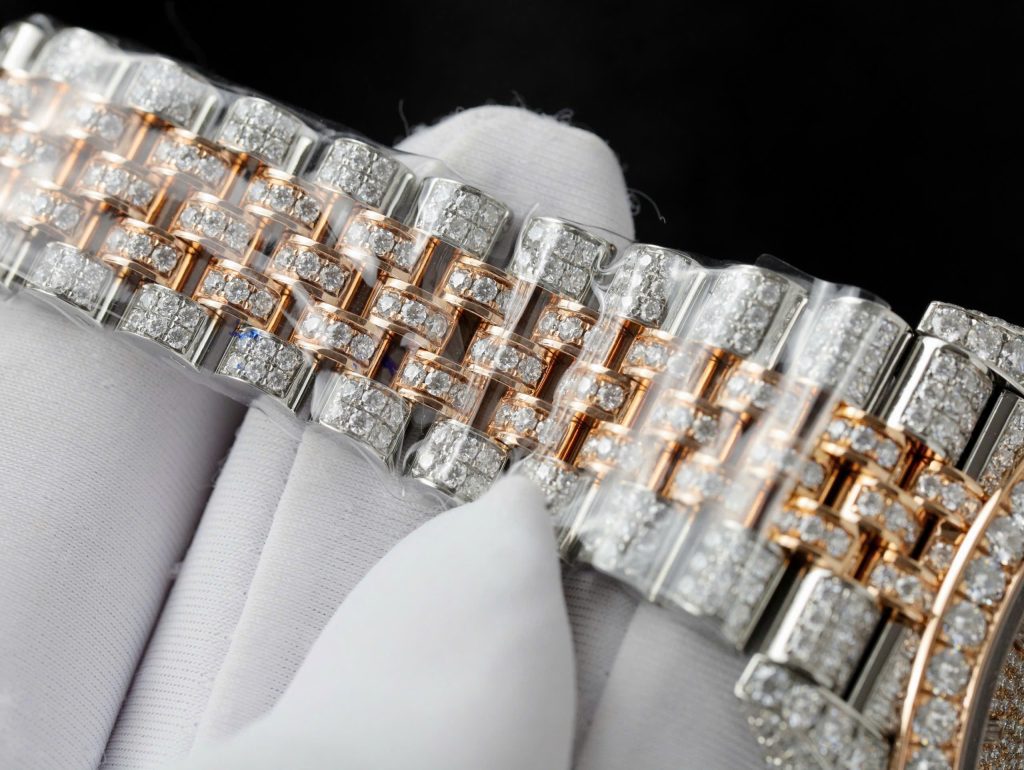 Rolex Iced Out DateJust Demi Custom Full Moissanite Diamonds Hong Kong 41mm (2)