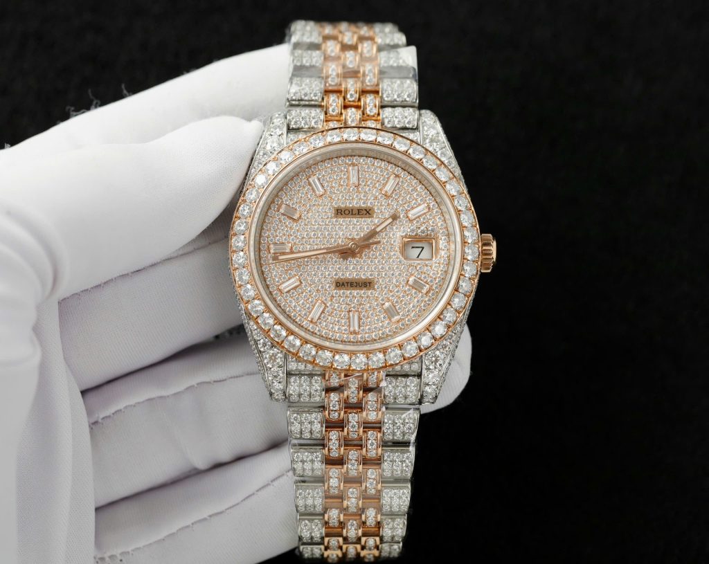 Rolex Iced Out DateJust Demi Custom Full Moissanite Diamonds Hong Kong 41mm (2)