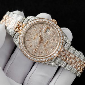 Rolex Iced Out DateJust Demi Custom Full Moissanite Diamonds Hong Kong 41mm (2)