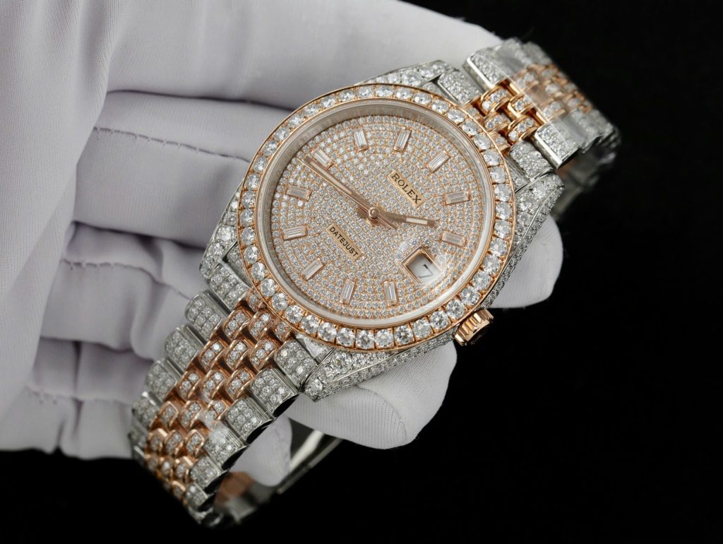 Rolex Iced Out DateJust Demi Custom Full Moissanite Diamonds Hong Kong 41mm (2)