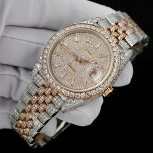 Rolex Iced Out DateJust Demi Custom Full Moissanite Diamonds Hong Kong 41mm (2)