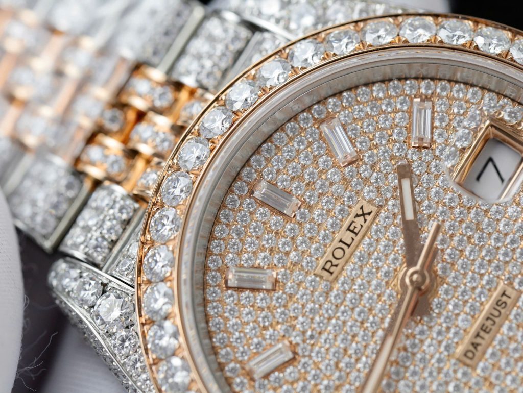 Rolex Iced Out DateJust Demi Custom Full Moissanite Diamonds Hong Kong 41mm (2)