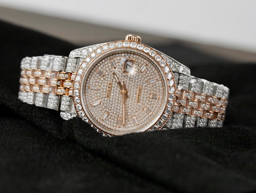 Rolex Iced Out DateJust Demi Custom Full Moissanite Diamonds Hong Kong 41mm (2)