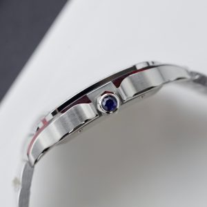 Cartier Santos Customs Moissanite Diamonds Bezel White Dial 39 (4)