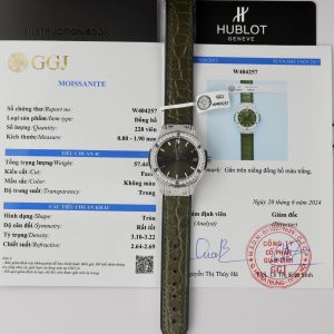 Hublot Classic Fusion Titanium Green Customs Full Moissanite Diamonds HBF 33mm (8)