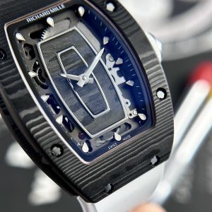 Richard Mille RM07-01 Carbon TPT Best Replica White Rubber Strap 32x46mm (8)