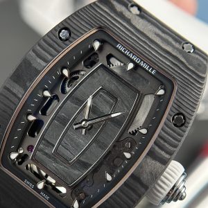 Richard Mille RM07-01 Carbon TPT Best Replica White Rubber Strap 32x46mm (8)