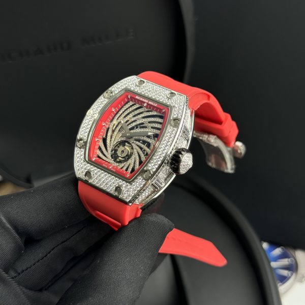 Richard Mille RM51-02 Replica Watches Red Rubber Strap 40mm (1)