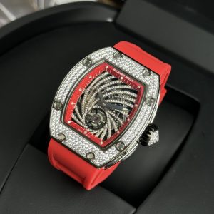 Richard Mille RM51-02 Replica Watches Red Rubber Strap 40mm (1)