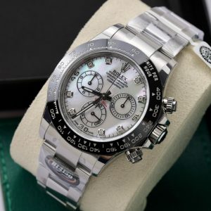 Rolex Cosmograph Daytona 116500LN Mother Of Pearl Dial Customs Moissanite 40mm (11)