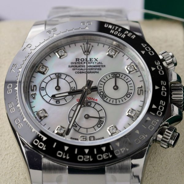 Rolex Cosmograph Daytona 116500LN Mother Of Pearl Dial Customs Moissanite 40mm (11)