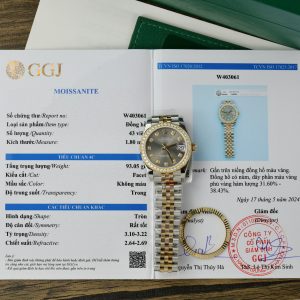 Rolex DateJust Gold Wrapped Customs Bezel Moissanite GM Factory 31mm (1)