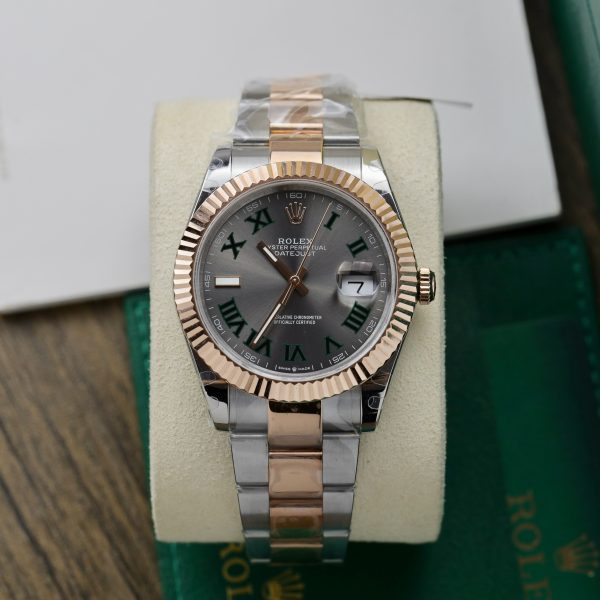 Rolex DateJust Wimbledon Dial Best Replica Gold Wrapped GM Factory 41mm (3)