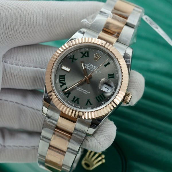 Rolex DateJust Wimbledon Dial Best Replica Gold Wrapped GM Factory 41mm (3)