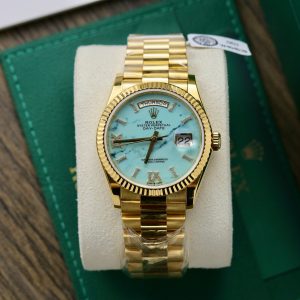 Rolex Day-Date 128238 Turquoise Dial 18K Gold Wrapped Best Replica (1)