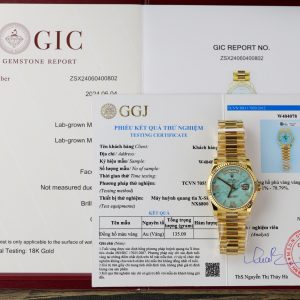 Rolex Day-Date 128238 Turquoise Dial 18K Gold Wrapped Best Replica (1)