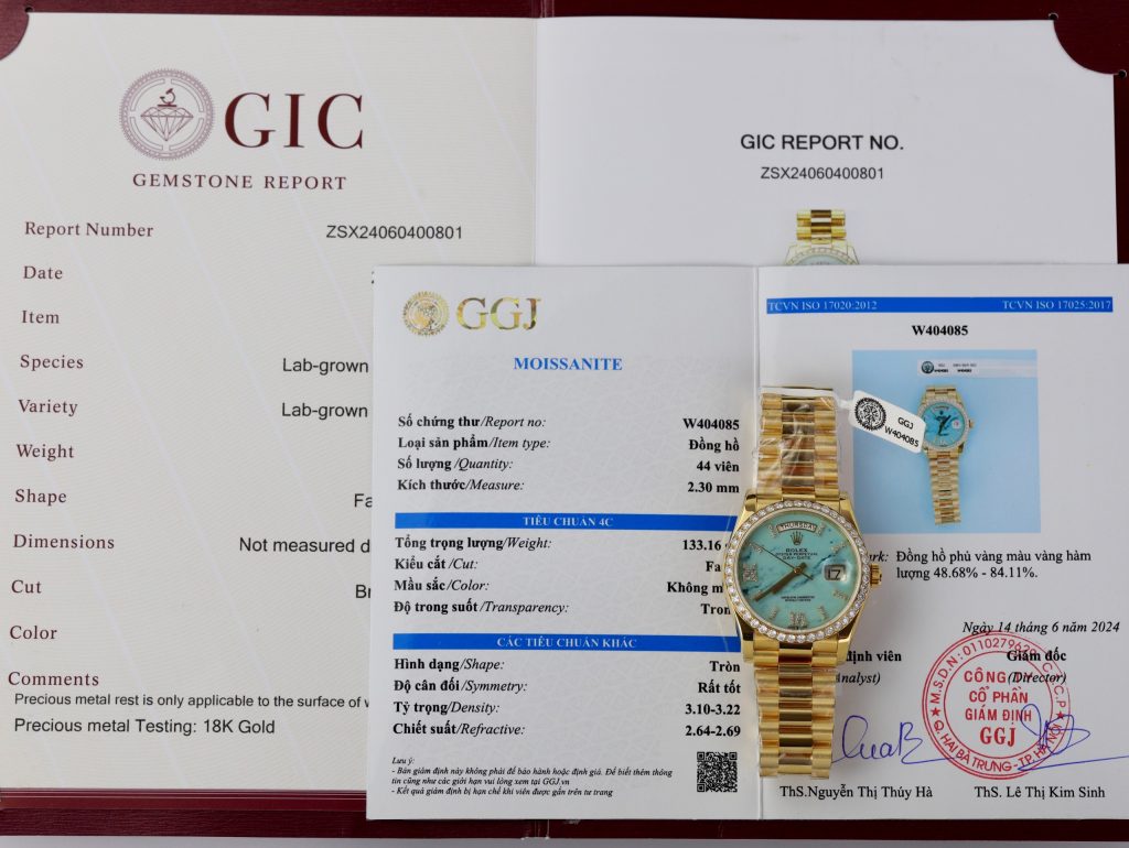 Rolex Day-Date 128238 Turquoise Dial Gold Wrapped Customs Moissanite Diamonds 36mm (1)