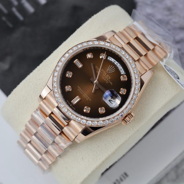 Rolex Day-Date 18K Gold Wrapped Customs Bezel Moissanite Diamonds GM V3 (2)