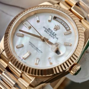 Rolex Day-Date Rose Gold Wrapped Customs Mother Of Pearl Dial & Moissanite GM V3 40mm (14)