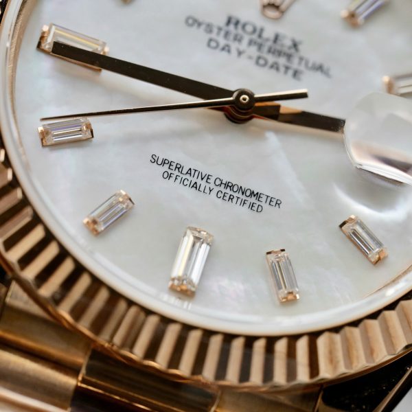 Rolex Day-Date Rose Gold Wrapped Customs Mother Of Pearl Dial & Moissanite GM V3 40mm (14)