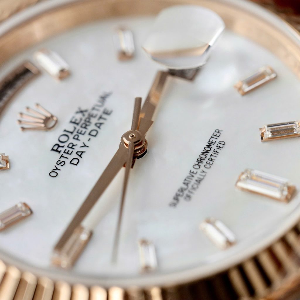 Rolex Day-Date Rose Gold Wrapped Customs Mother Of Pearl Dial & Moissanite GM V3 40mm (14)