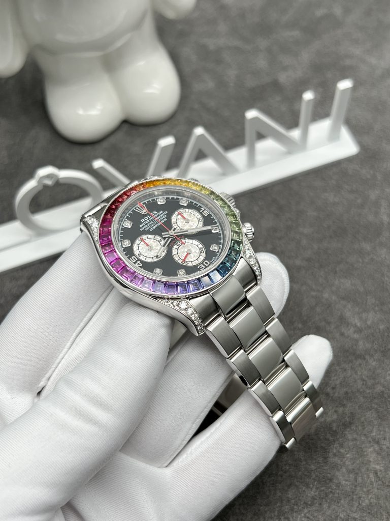 Rolex Daytona 116599 Rainbow 18K White Gold Natural Diamonds & Gemstones 40mm (5)