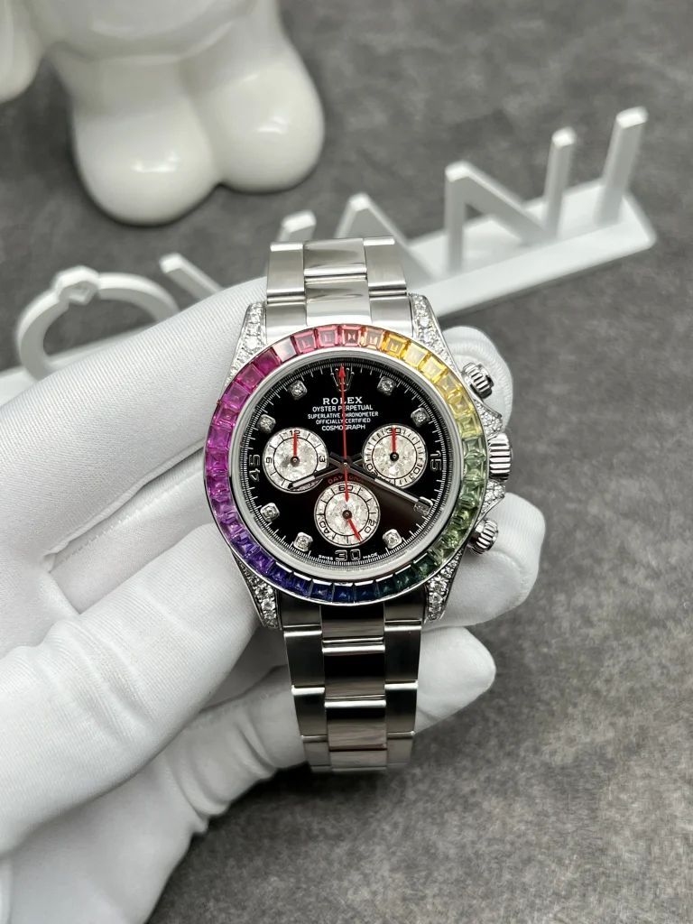 Rolex Daytona 116599 Rainbow 18K White Gold Natural Diamonds & Gemstones 40mm (5)